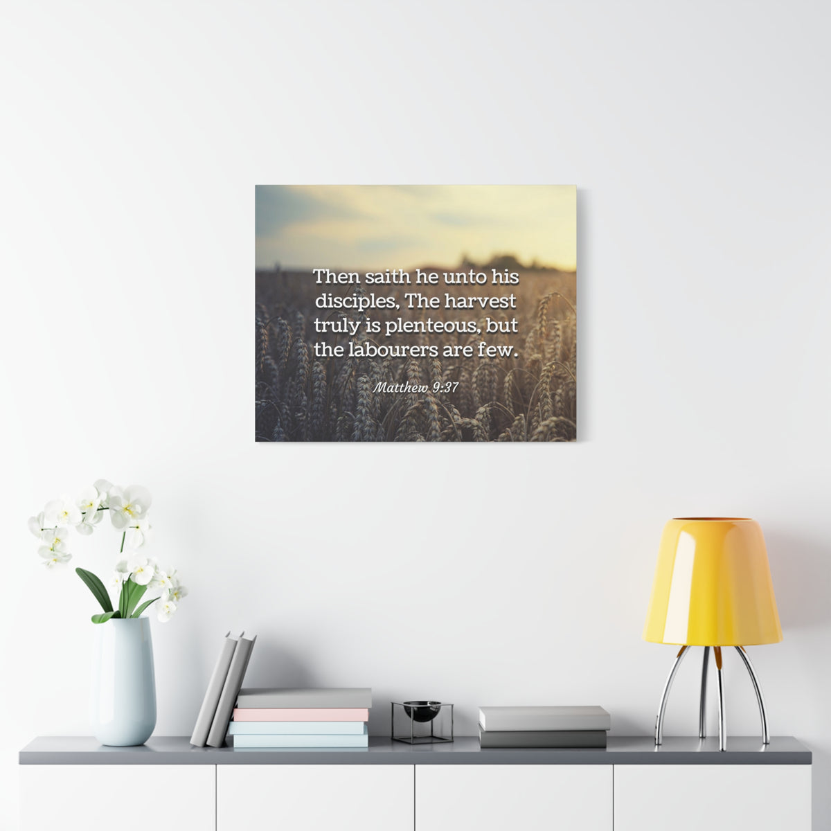 Scripture Canvas Disciples Matthew 9:37 Christian Wall Art Bible Verse Print Ready to Hang