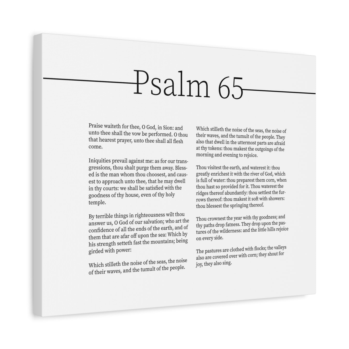 Scripture Canvas God Of Blessings Psalm 65 Christian Wall Art Bible Verse Print Ready to Hang