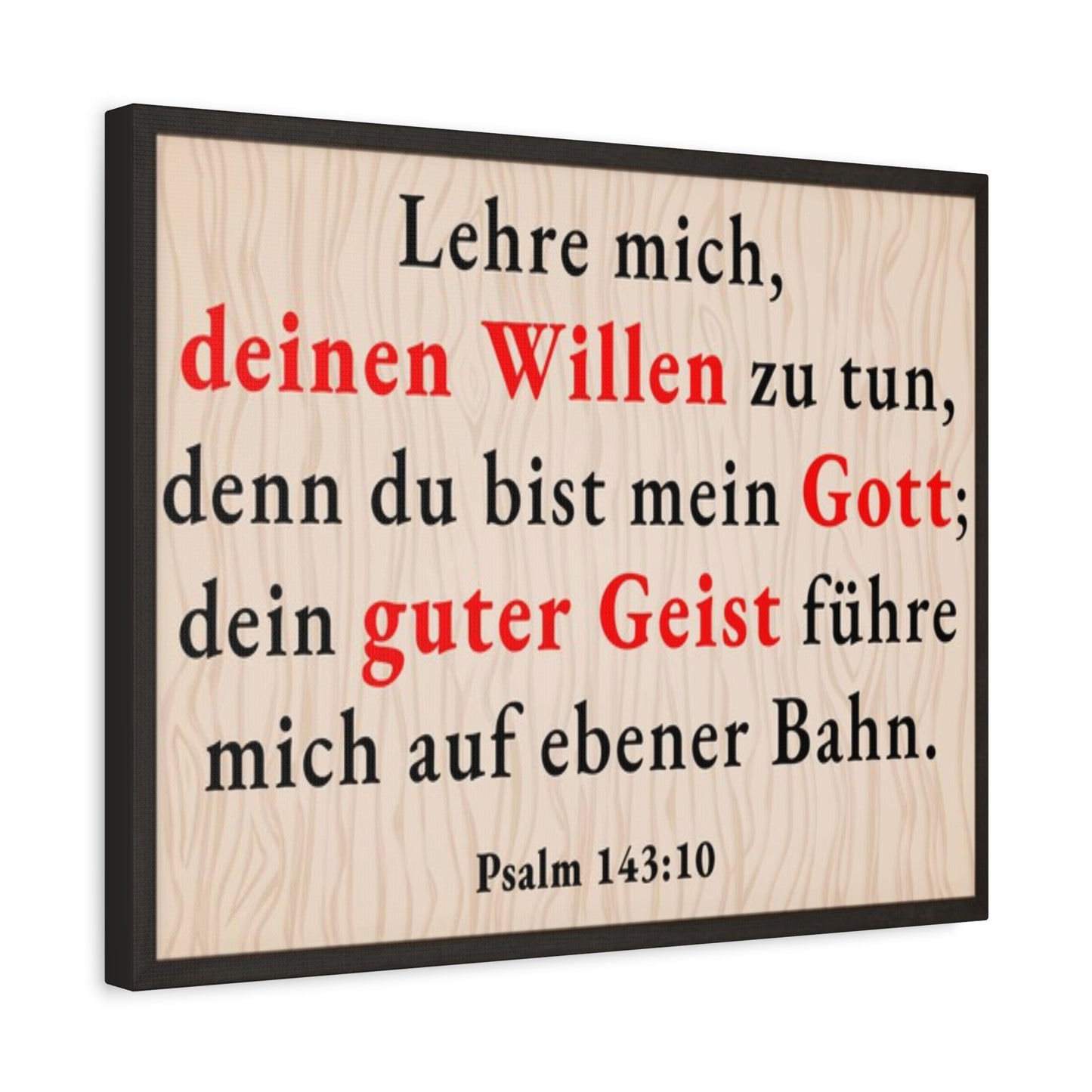 Scripture Walls Psalm 143:10 Doing Your Will German Bible Verse Canvas Christian Wall Art Ready to Hang Unframed