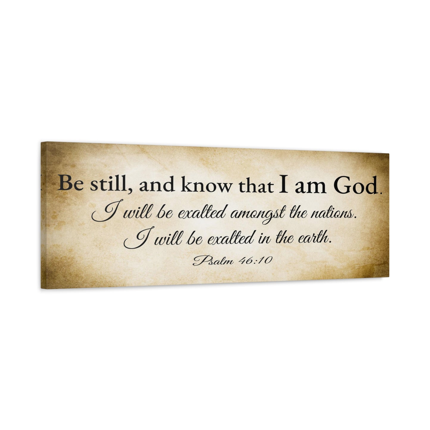 Scripture Walls Psalm 46:10 Gold Bible Verse Canvas Christian Wall Art Ready to Hang Unframed
