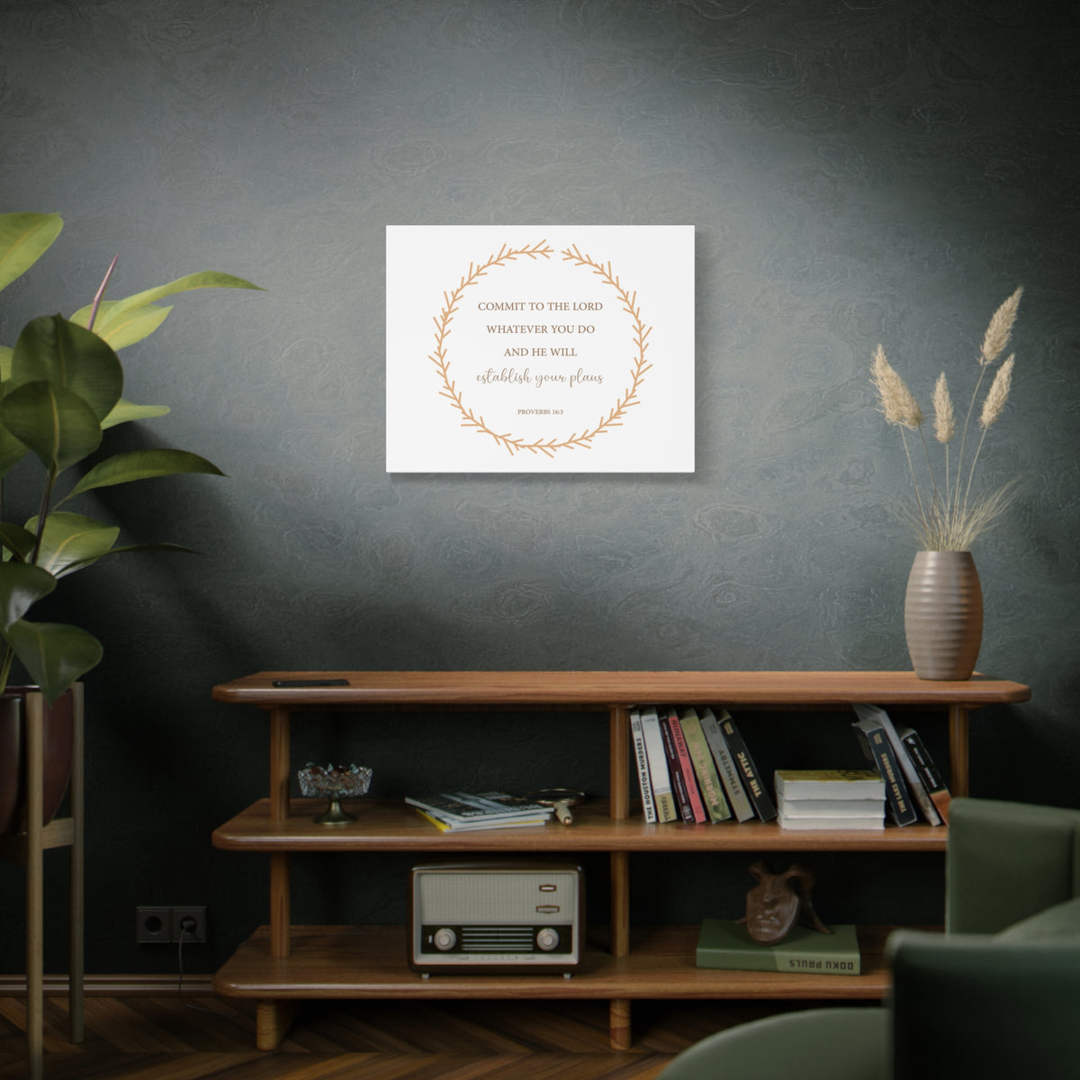 Scripture Canvas Come To The Lord Proverbs 16:3 Christian Wall Art Bible Verse Print Ready to Hang