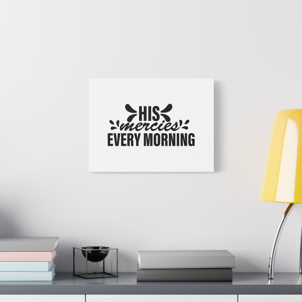 Scripture Canvas His Mercies Every Morning Lamentations 3:22-23 Christian Wall Art Bible Verse Print Ready to Hang