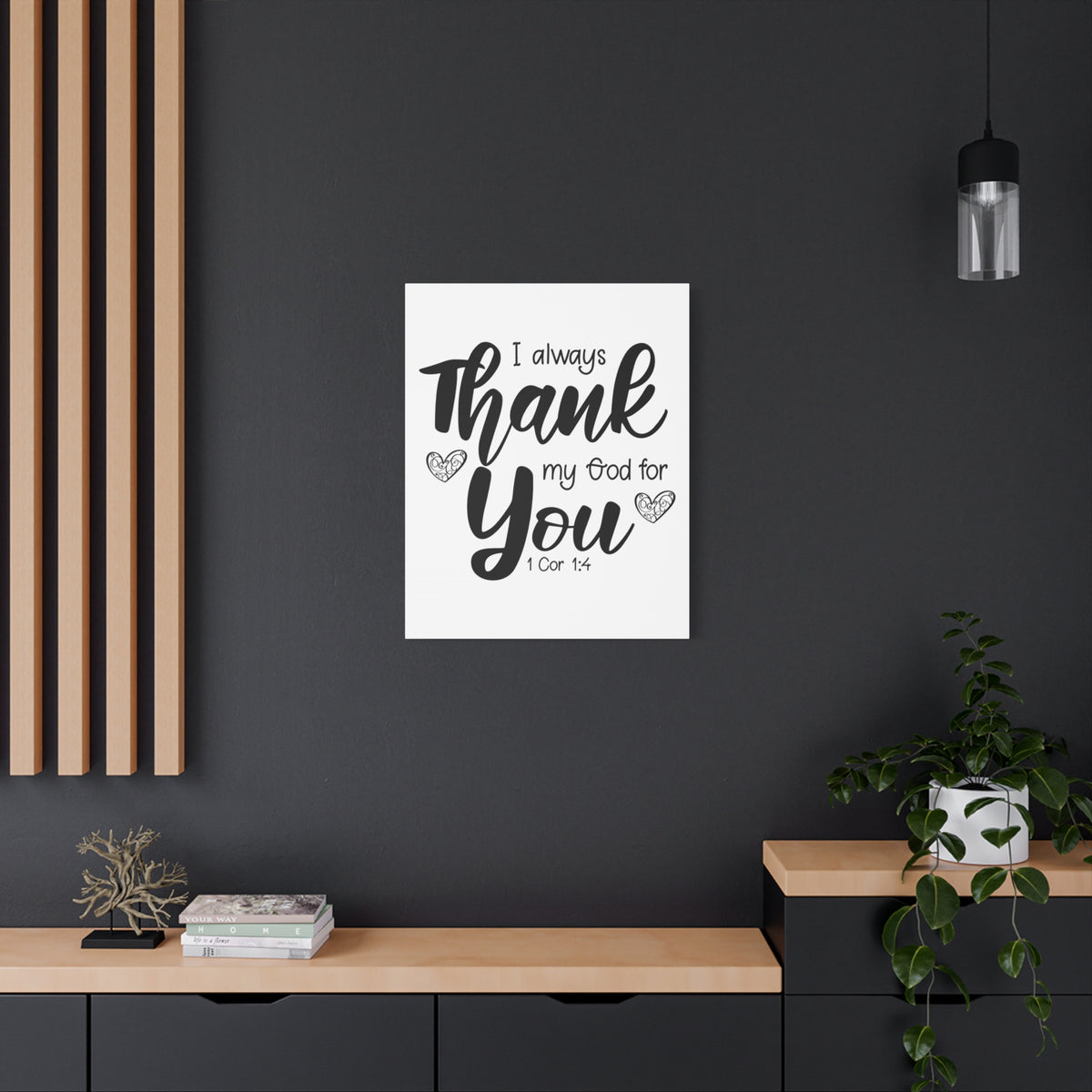 Scripture Canvas My God For You 1 Cor 1:4 Christian Wall Art Bible Verse Print Ready to Hang