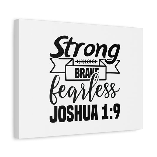 Scripture Canvas Fearless Joshua 1:9 Christian Wall Art Bible Verse Print Ready to Hang