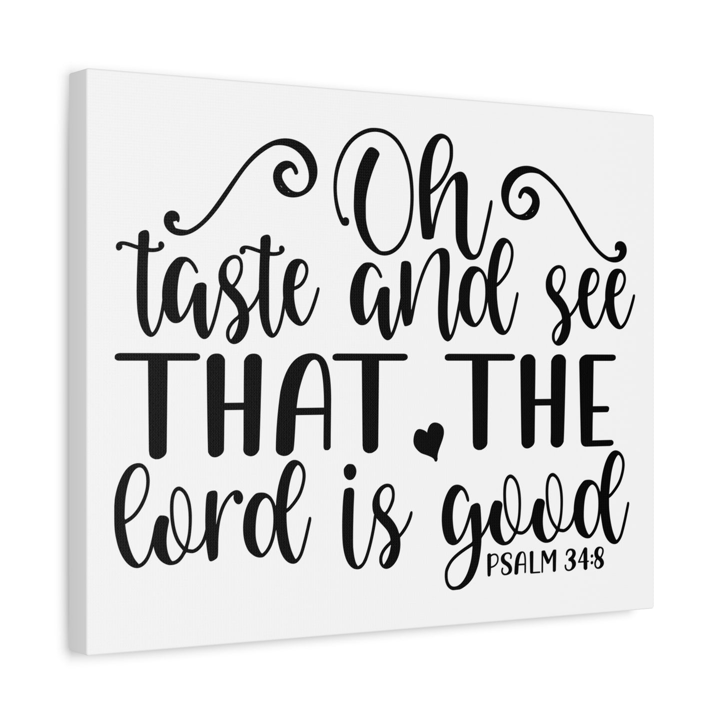 Scripture Canvas Oh Taste And See That Psalm 34:8 Christian Wall Art Bible Verse Print Ready To Hang