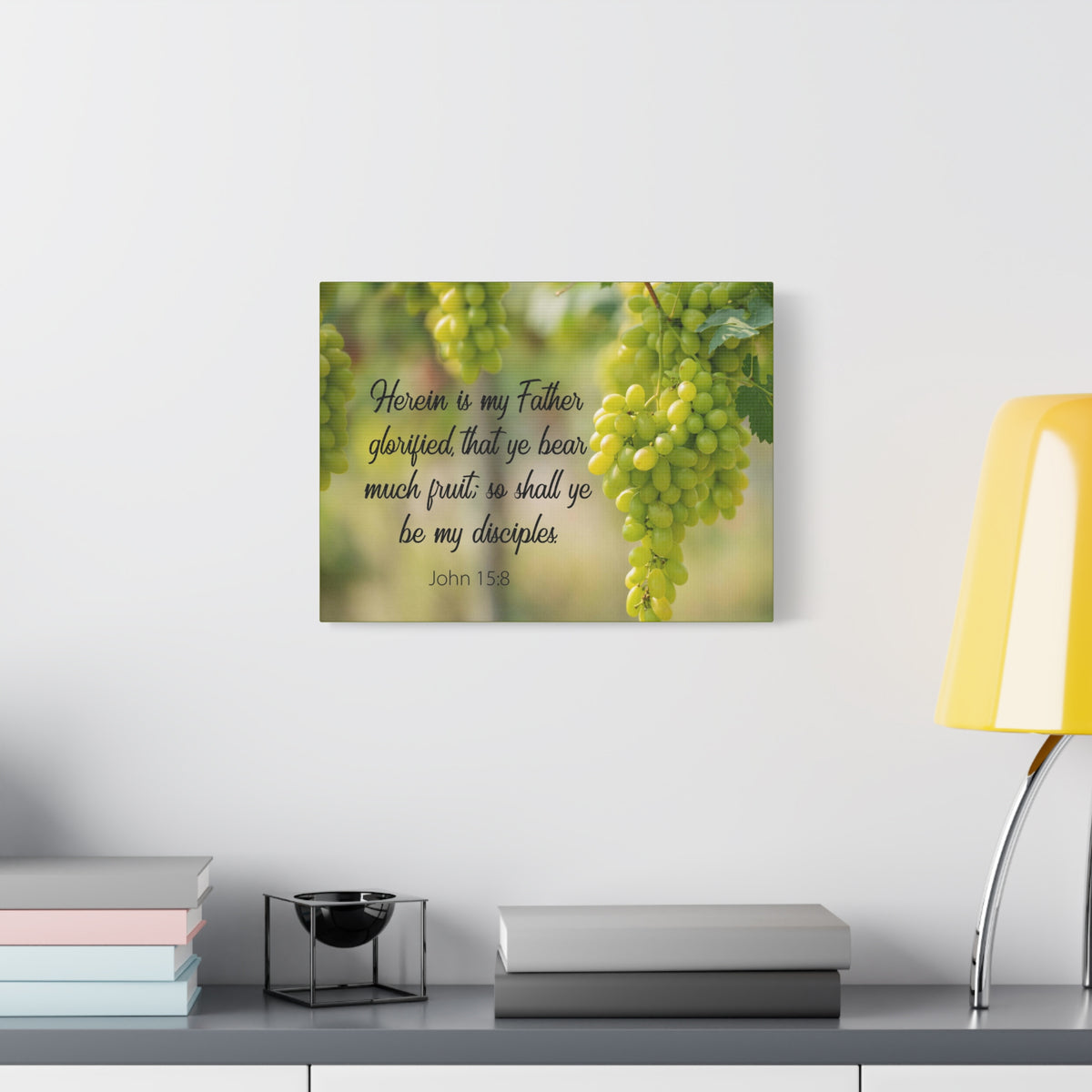Scripture Canvas Herein is My Father 15:8 Christian Wall Art Bible Verse Print Ready to Hang