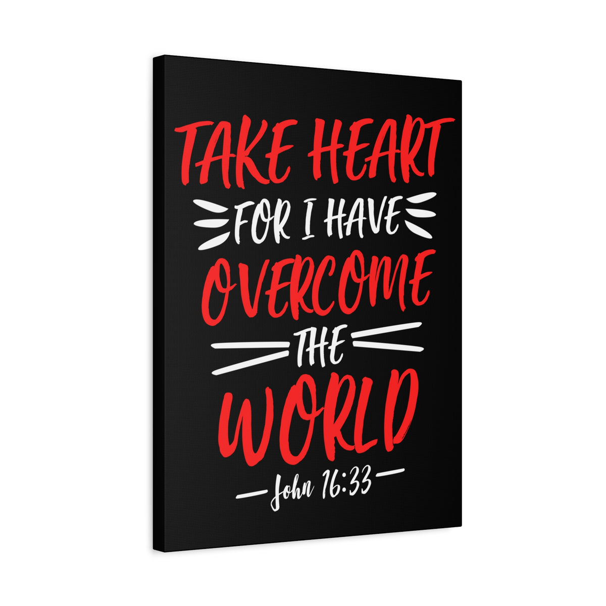 Scripture Canvas Overcome The World John 16:33 Christian Wall Art Bible Verse Print Ready to Hang