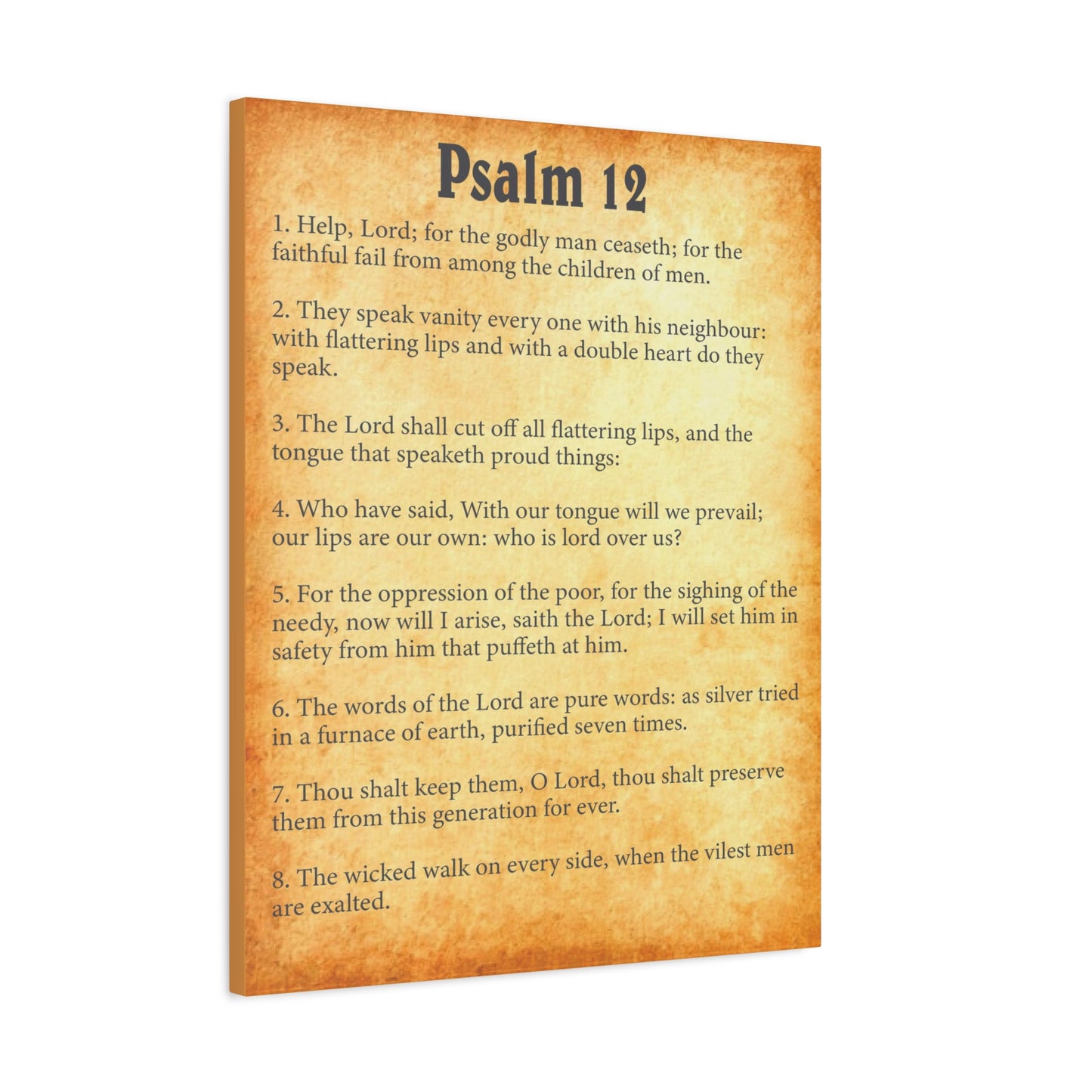 Scripture Walls Psalm 12 Gold Bible Chapter Canvas Christian Wall Art Ready to Hang