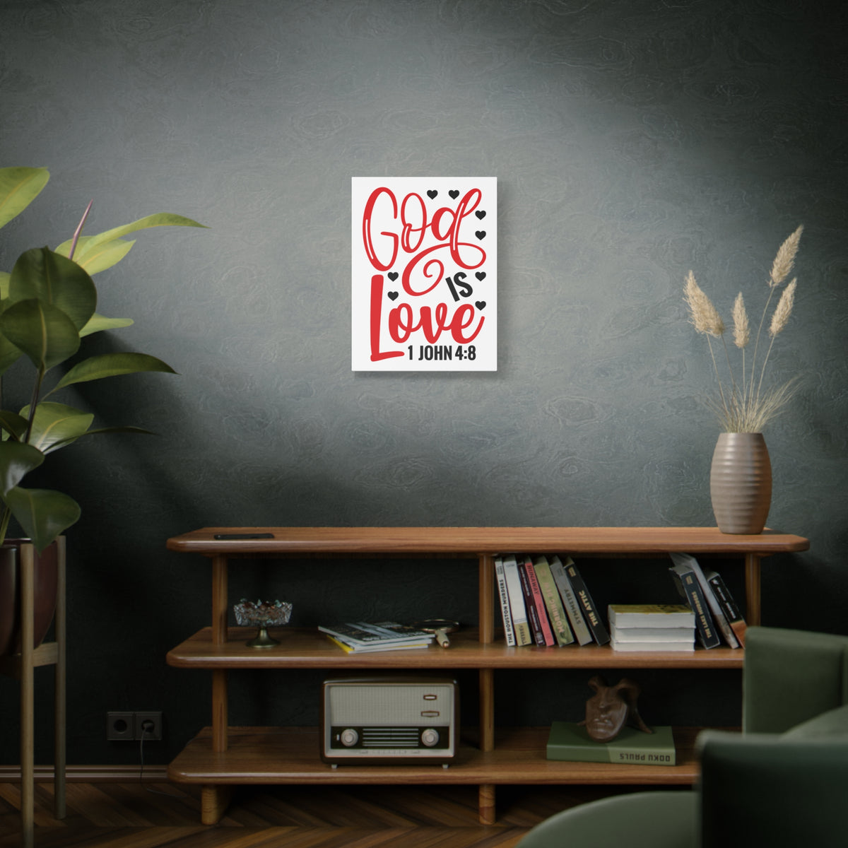 Scripture Canvas 1 John 4:8 God Is Love Christian Wall Art Bible Verse Print Ready to Hang