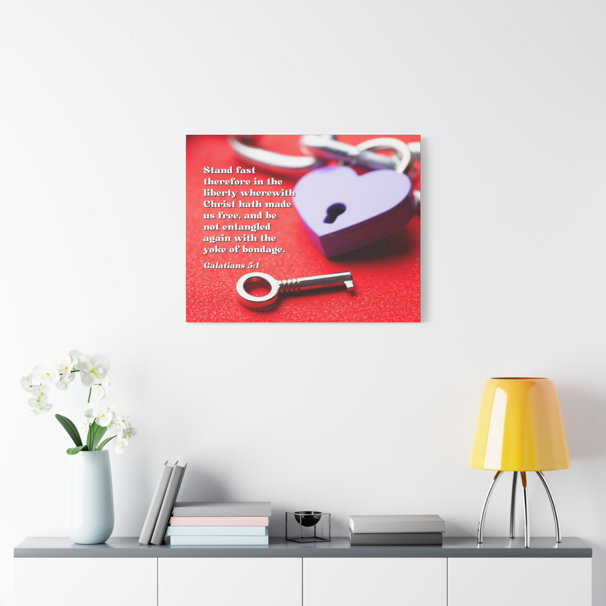 Scripture Canvas Free Galatians 5:1 Christian Wall Art Bible Verse Print Ready to Hang