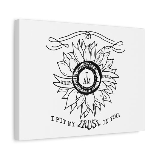 Scripture Canvas I Put My Trust In You Psalm 56:3 Christian Wall Art Bible Verse Print Ready to Hang