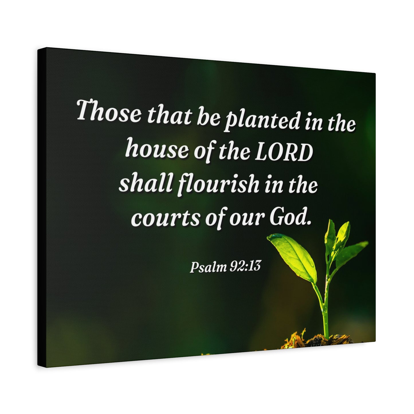 Scripture Walls Shall Flourish Psalm 92:13 Bible Verse Canvas Christian Wall Art Ready to Hang