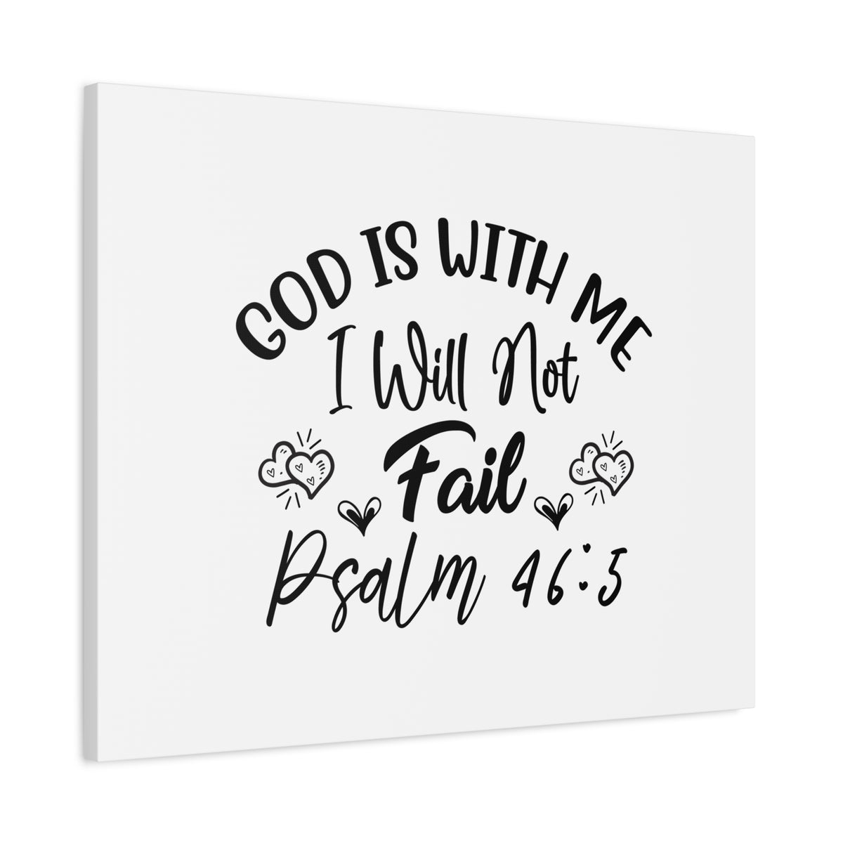 Scripture Canvas God Is With Me Psalm 46:5 Christian Wall Art Bible Verse Print Ready to Hang