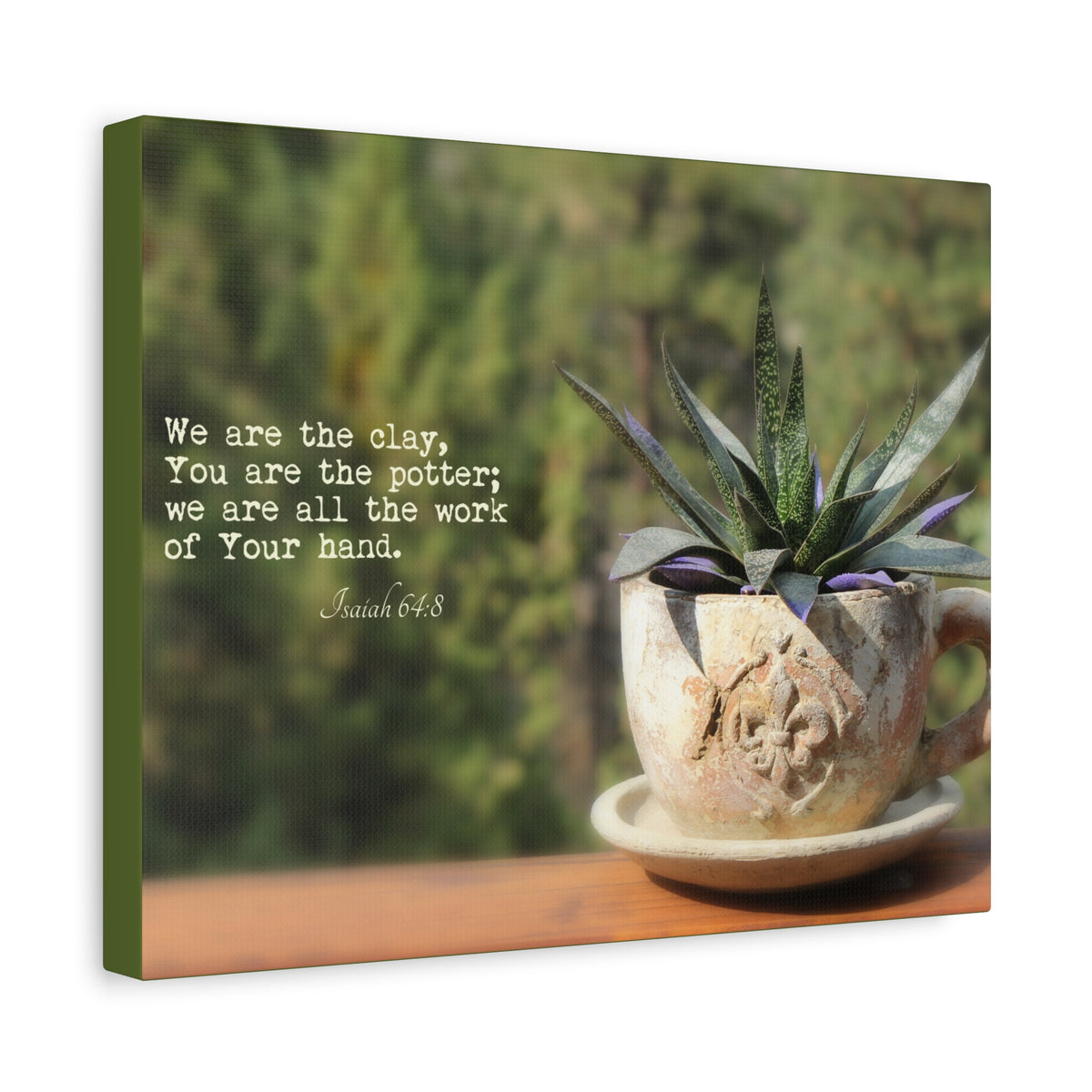 Scripture Canvas We Are The Clay Isaiah 64:8 Christian Wall Art Bible Verse Print Ready to Hang