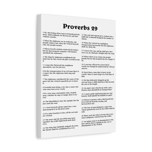 Scripture Walls Proverbs Chapter 29 White Bible Canvas Christian Wall Art Ready to Hang Unframed