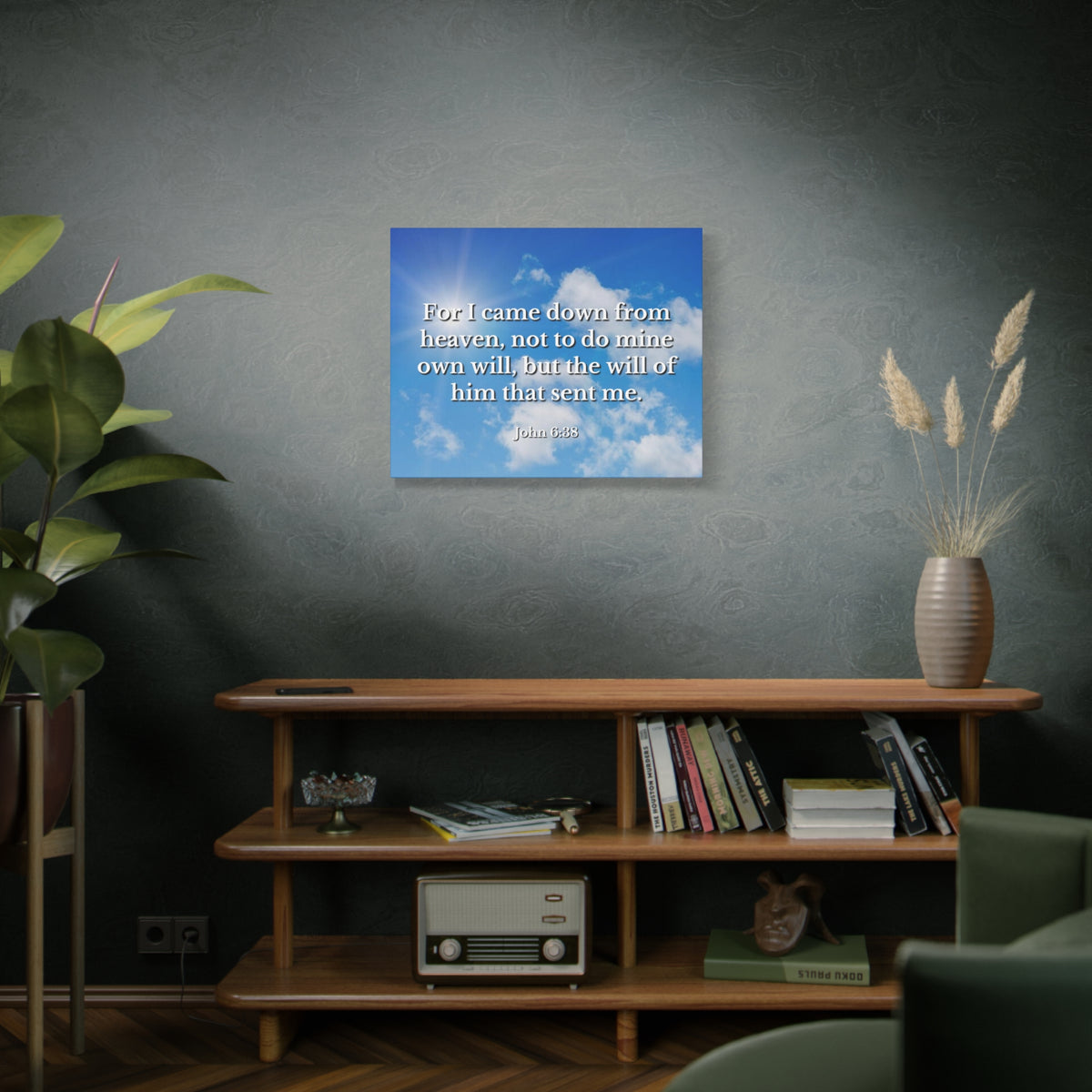 Scripture Canvas Will Of Him John 6:38 Christian Wall Art Bible Verse Print Ready to Hang
