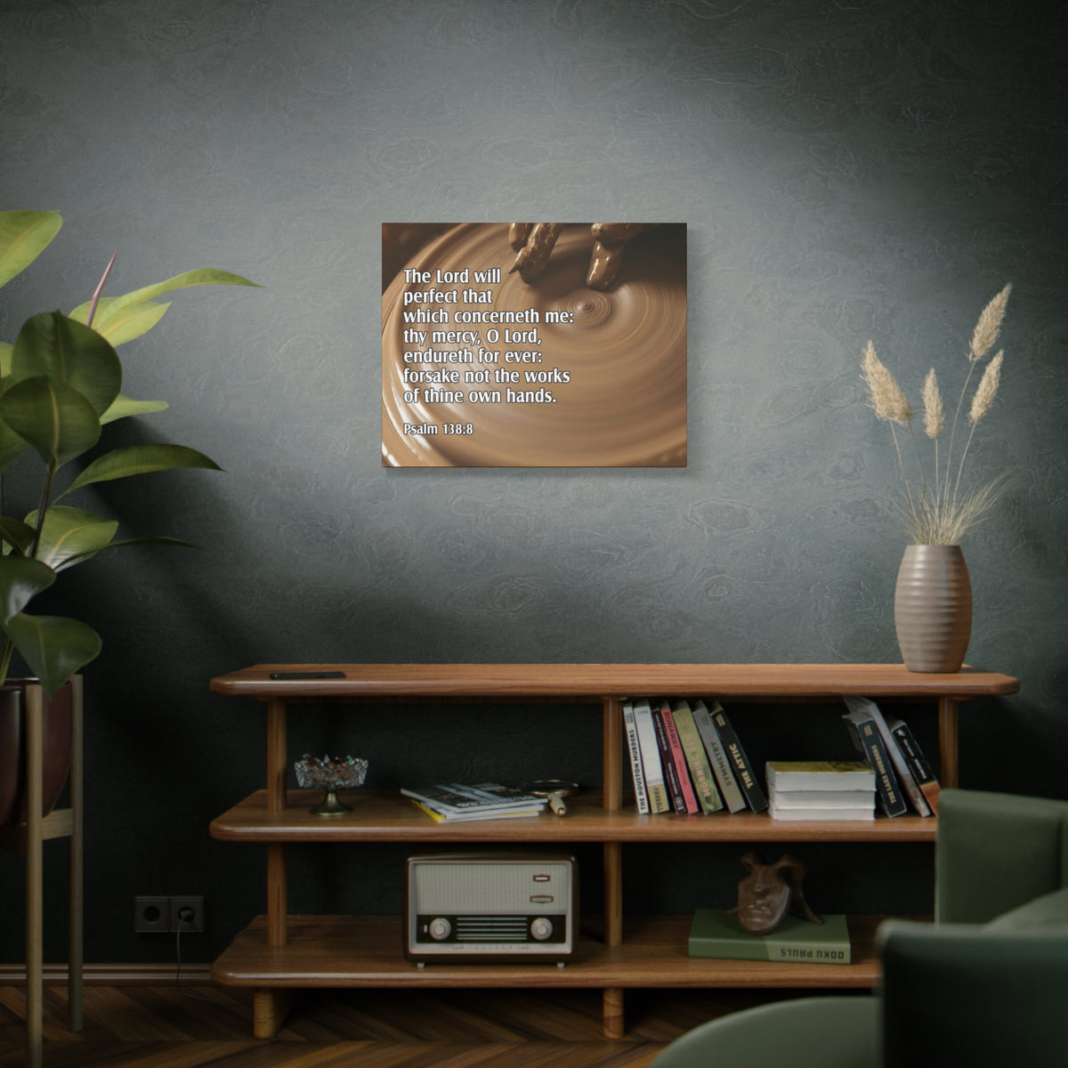 Scripture Canvas The Lord Will Perfect Psalm 138:8 Christian Wall Art Bible Verse Print Ready to Hang
