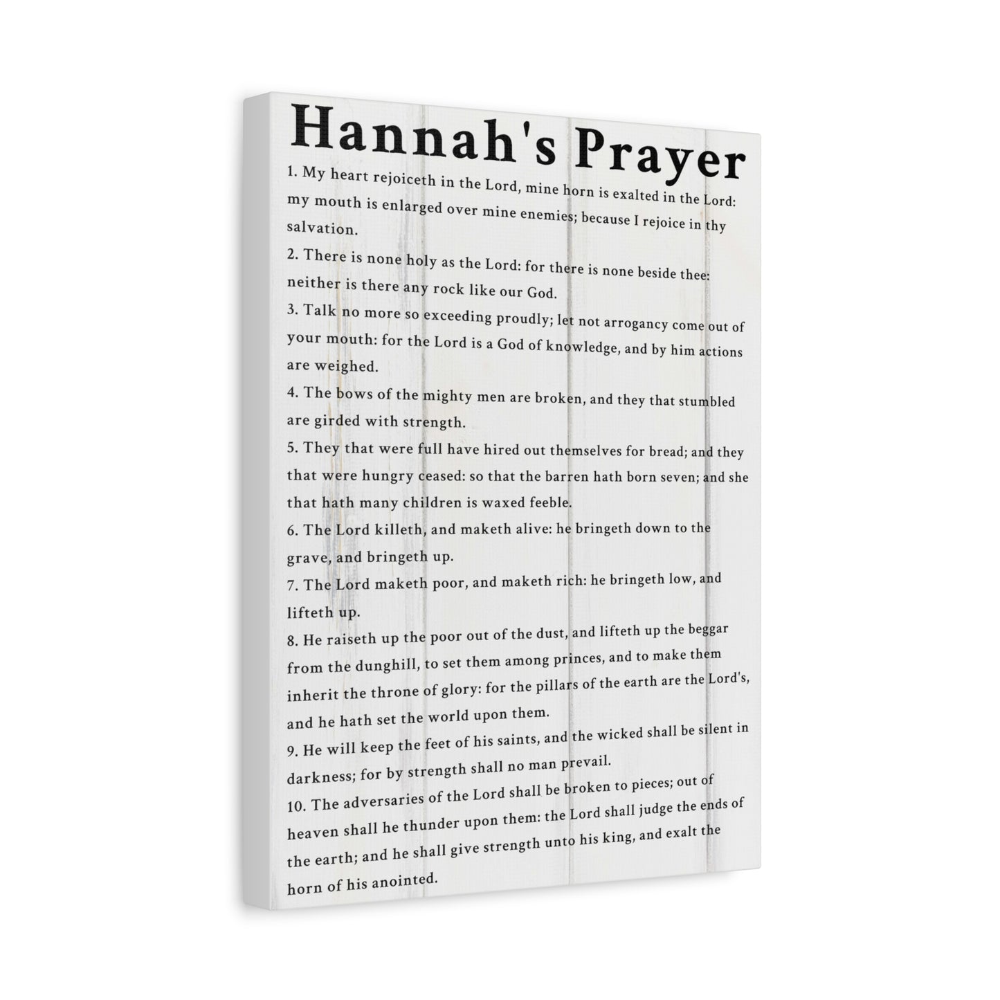 Scripture Walls Hannah's Prayer 1 Samuel 2:1–10 White Bible Verse Canvas Christian Wall Art Ready to Hang Unframed