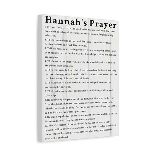 Scripture Walls Hannah's Prayer 1 Samuel 2:1–10 White Bible Verse Canvas Christian Wall Art Ready to Hang Unframed