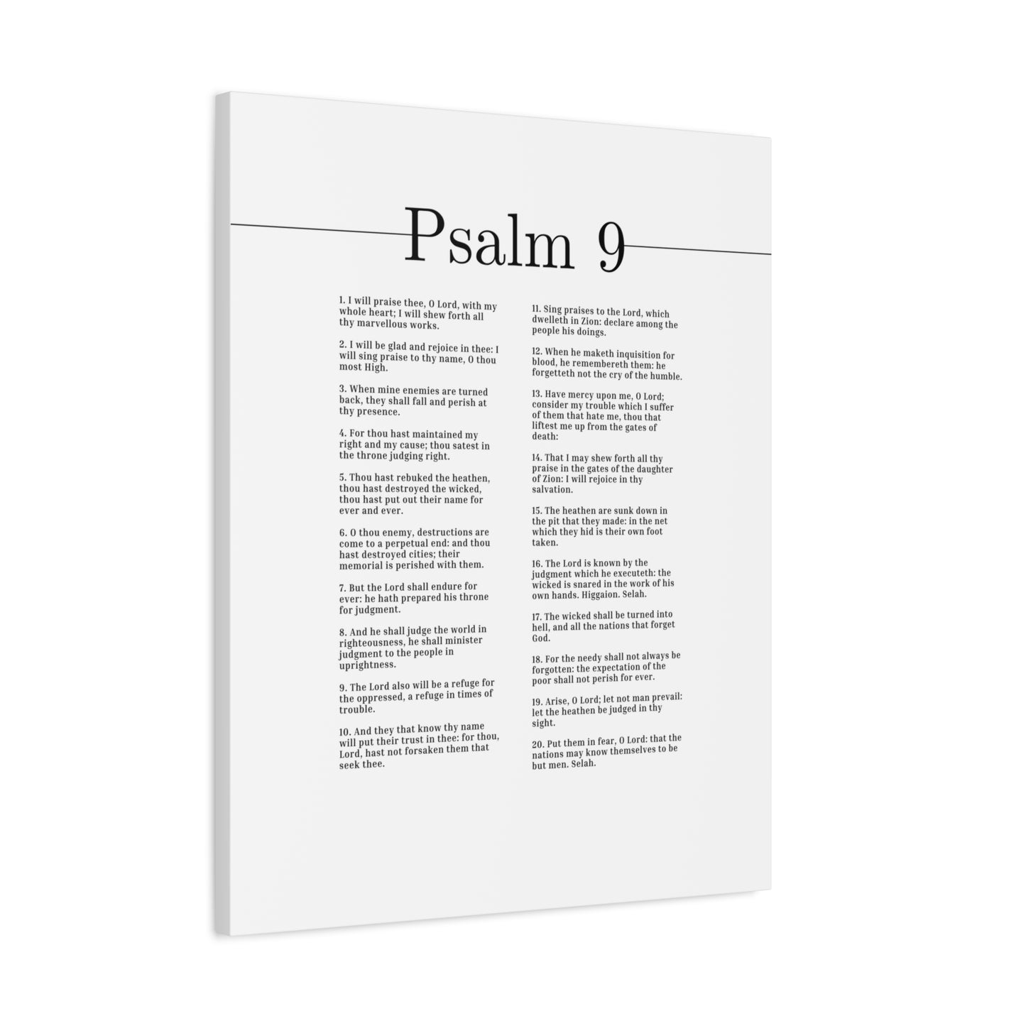Scripture Canvas I Will Sing Praise To Thy Name Psalm 9 Christian Wall Art Bible Verse Print Ready to Hang