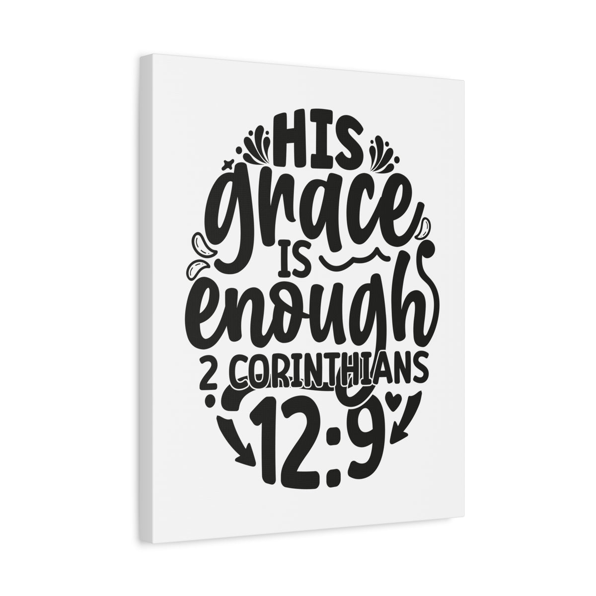Scripture Walls His Grace is Enough 2 Corinthians 12:9 Circle Bible Verse Canvas Christian Wall Art Ready to Hang Unframed