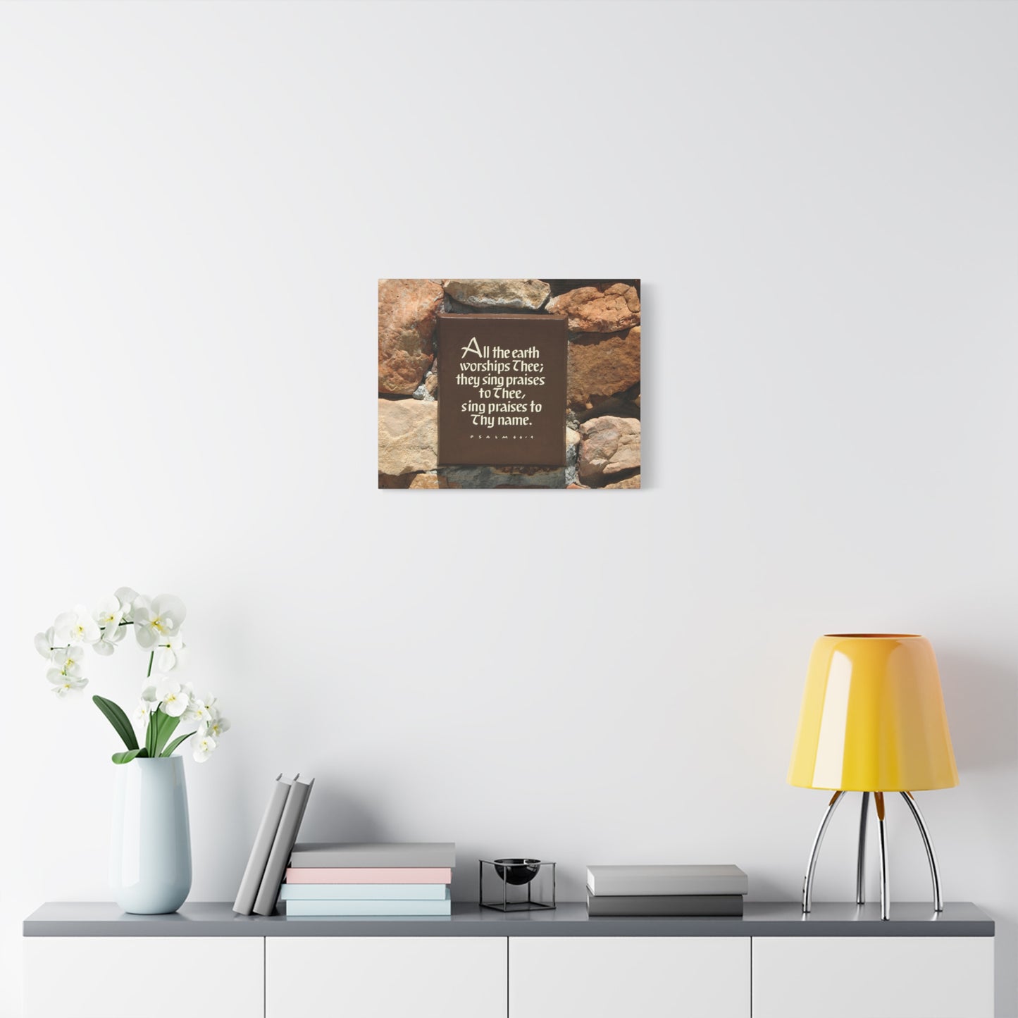 Scripture Walls Worships Thee Psalm 66:4 Bible Verse Canvas Christian Wall Art Ready to Hang