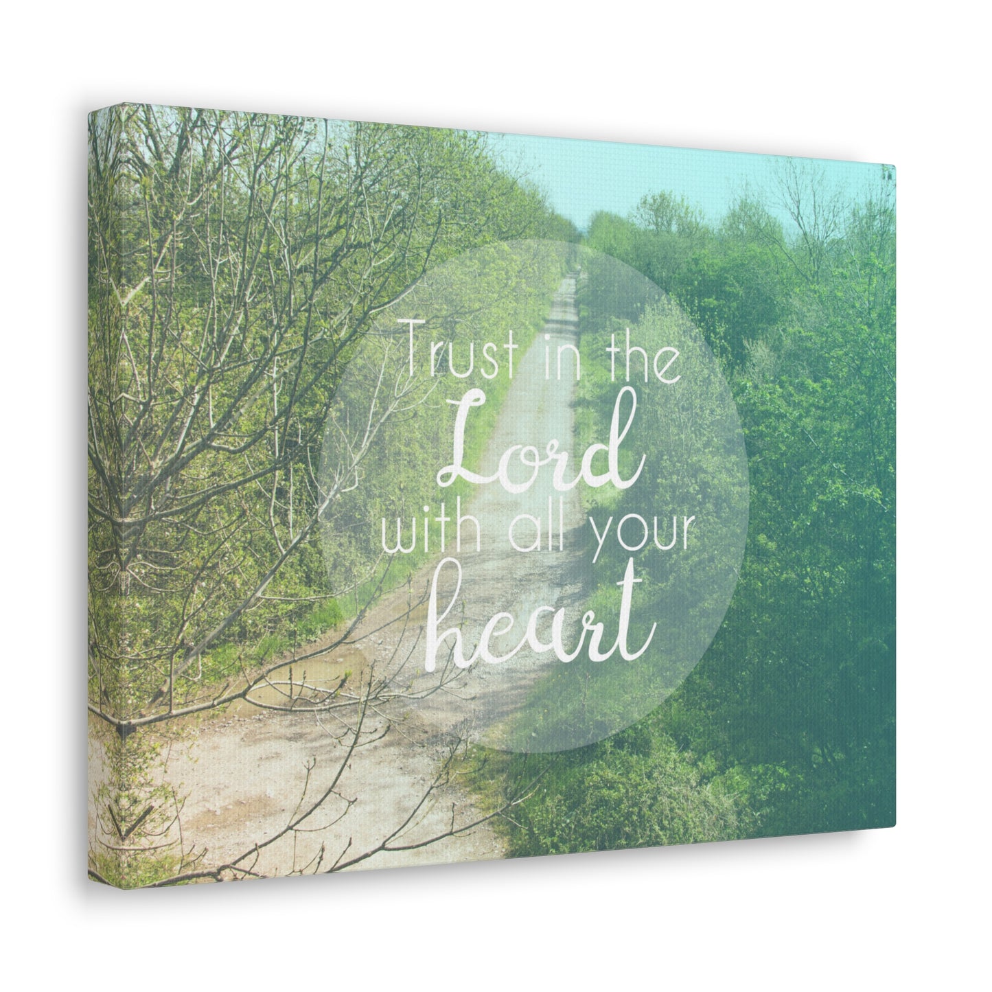 With All Your Heart Proverbs 3:5 Trees Christian Wall Art Bible Verse Print Ready to Hang