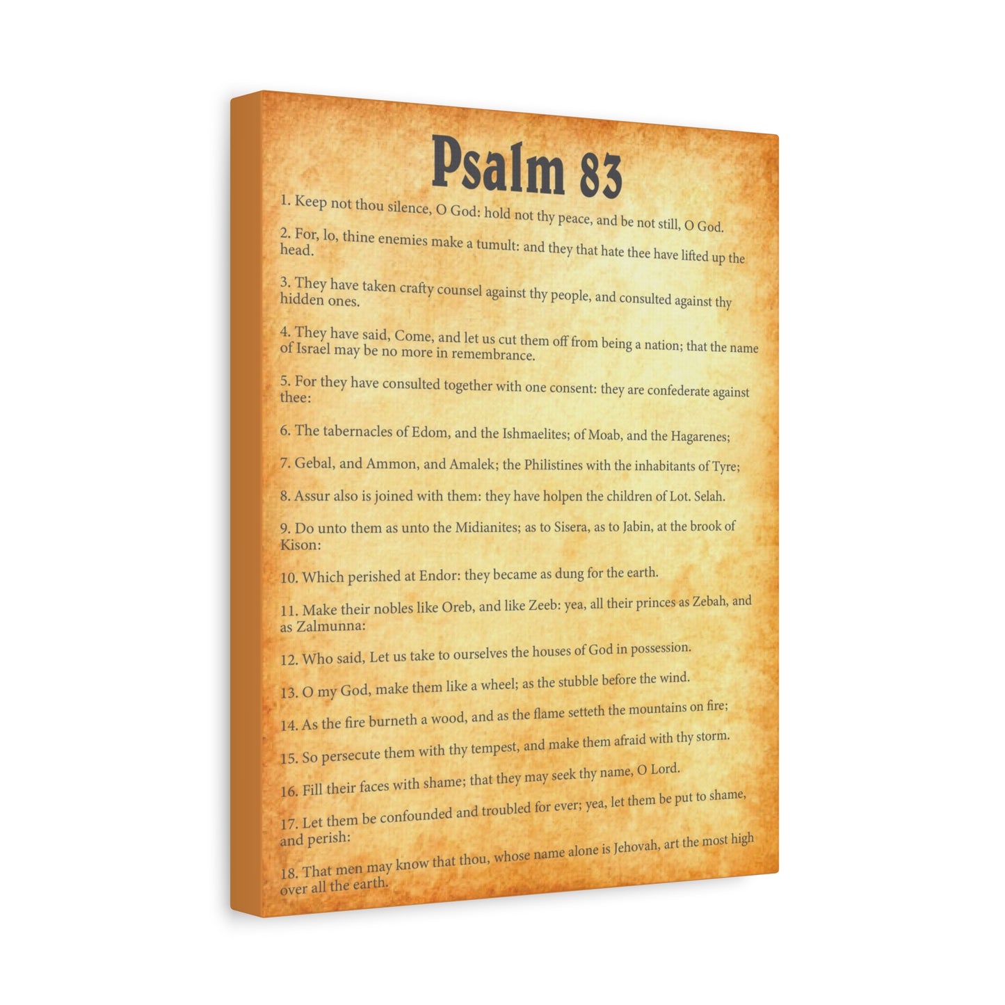 Scripture Walls Psalm 83 Gold Bible Chapter Canvas Christian Wall Art Ready to Hang