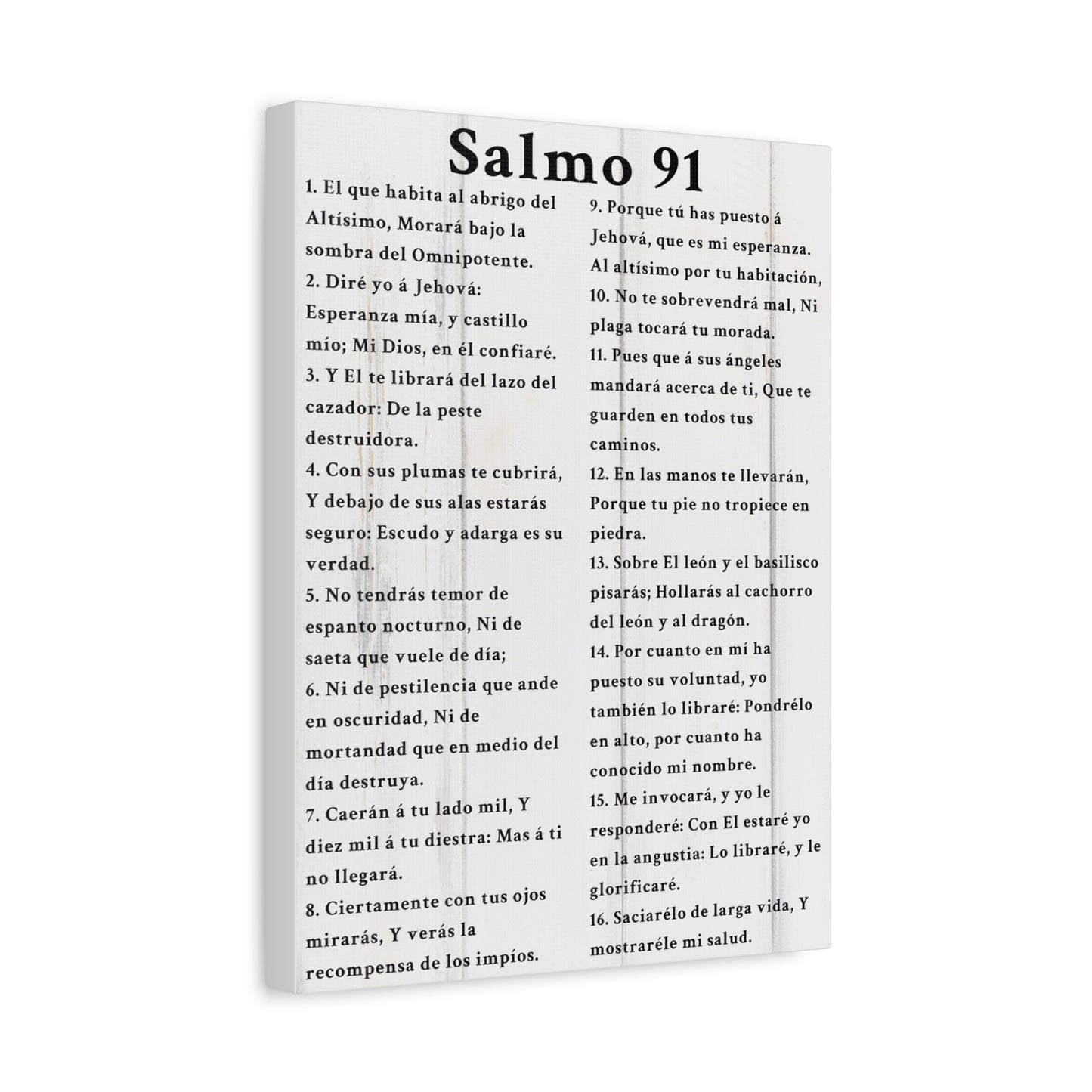Scripture Walls Salmo 91 Psalm 91 Spanish White Bible Verse Canvas Christian Wall Art Ready to Hang Unframed