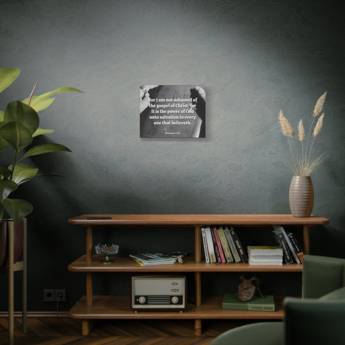 Scripture Canvas God Unto Salvation Romans 1:16 Christian Wall Art Bible Verse Print Ready to Hang