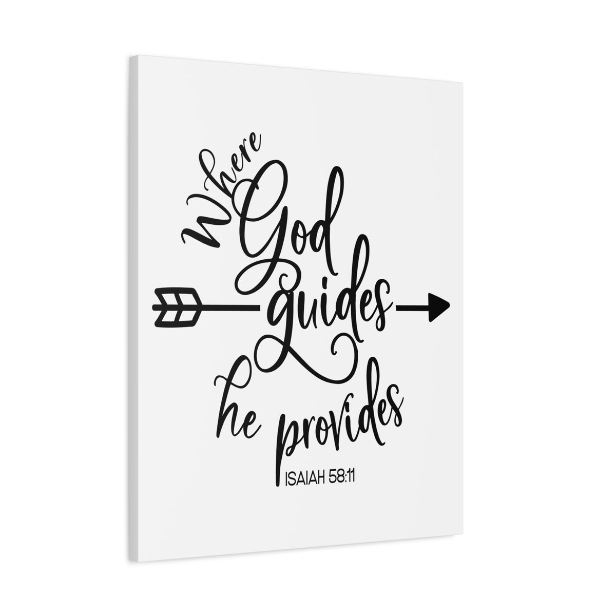 Scripture Canvas Where  God Guides Isaiah 58:11 Christian Wall Art Bible Verse Print Ready to Hang