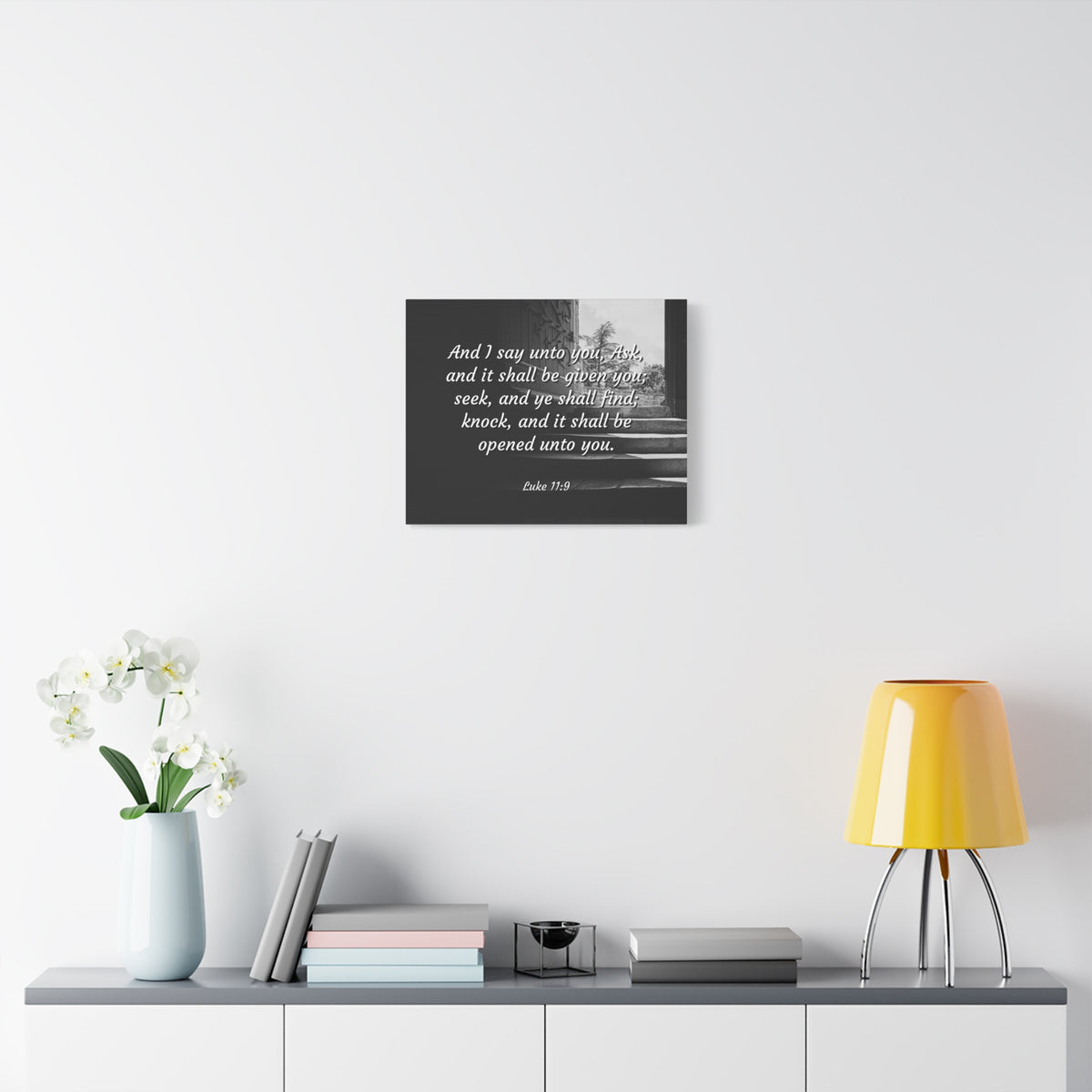 Scripture Canvas Opened Luke 1:9 Christian Wall Art Bible Verse Print Ready to Hang