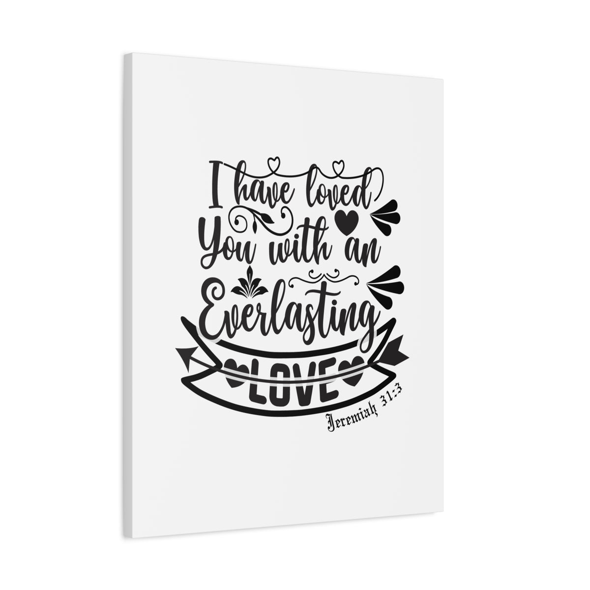 Scripture Canvas An Everlasting Love Jeremiah 31:3 Christian Wall Art Bible Verse Print Ready to Hang