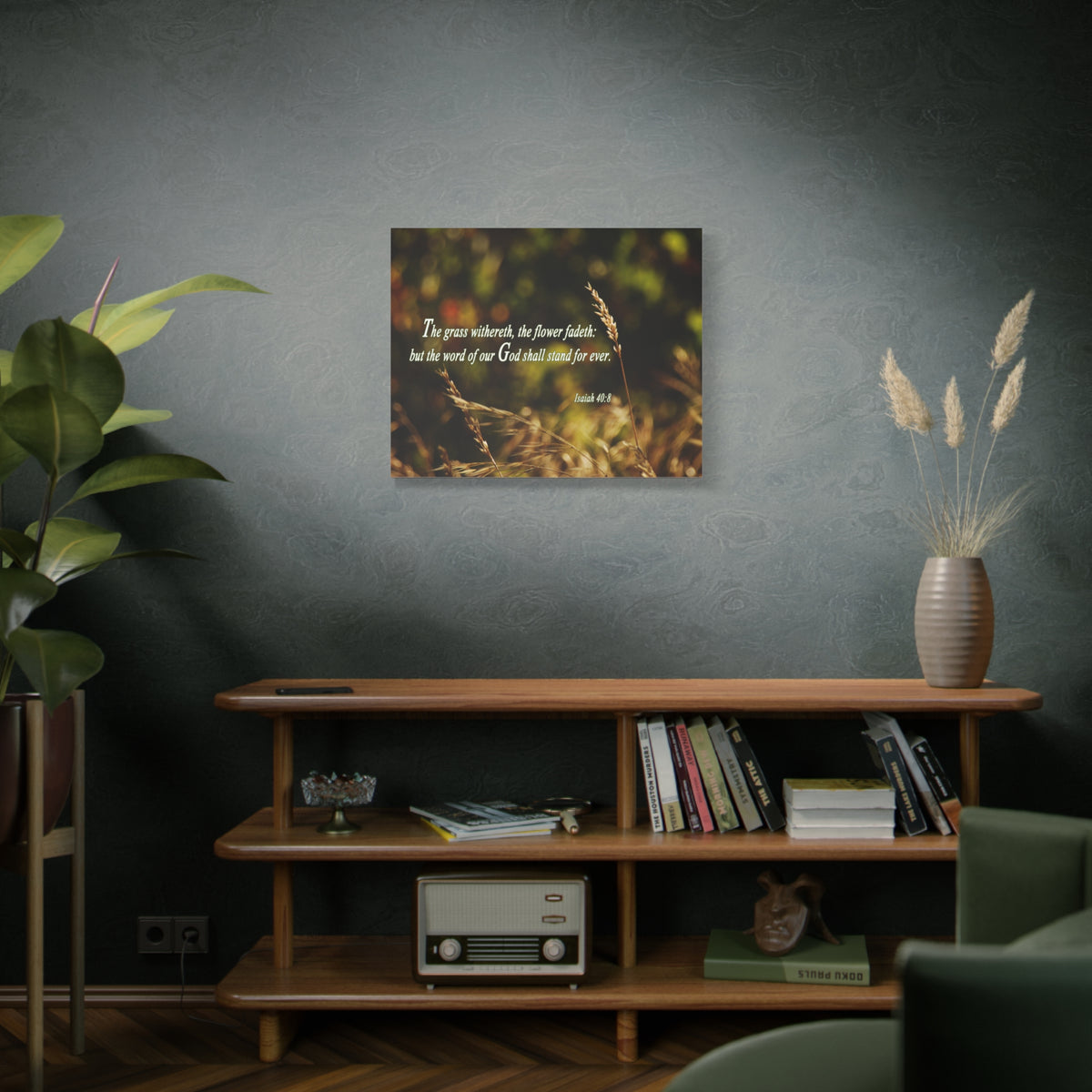 Scripture Canvas Word Of Our God Isaiah 40:8 Christian Wall Art Bible Verse Print Ready to Hang