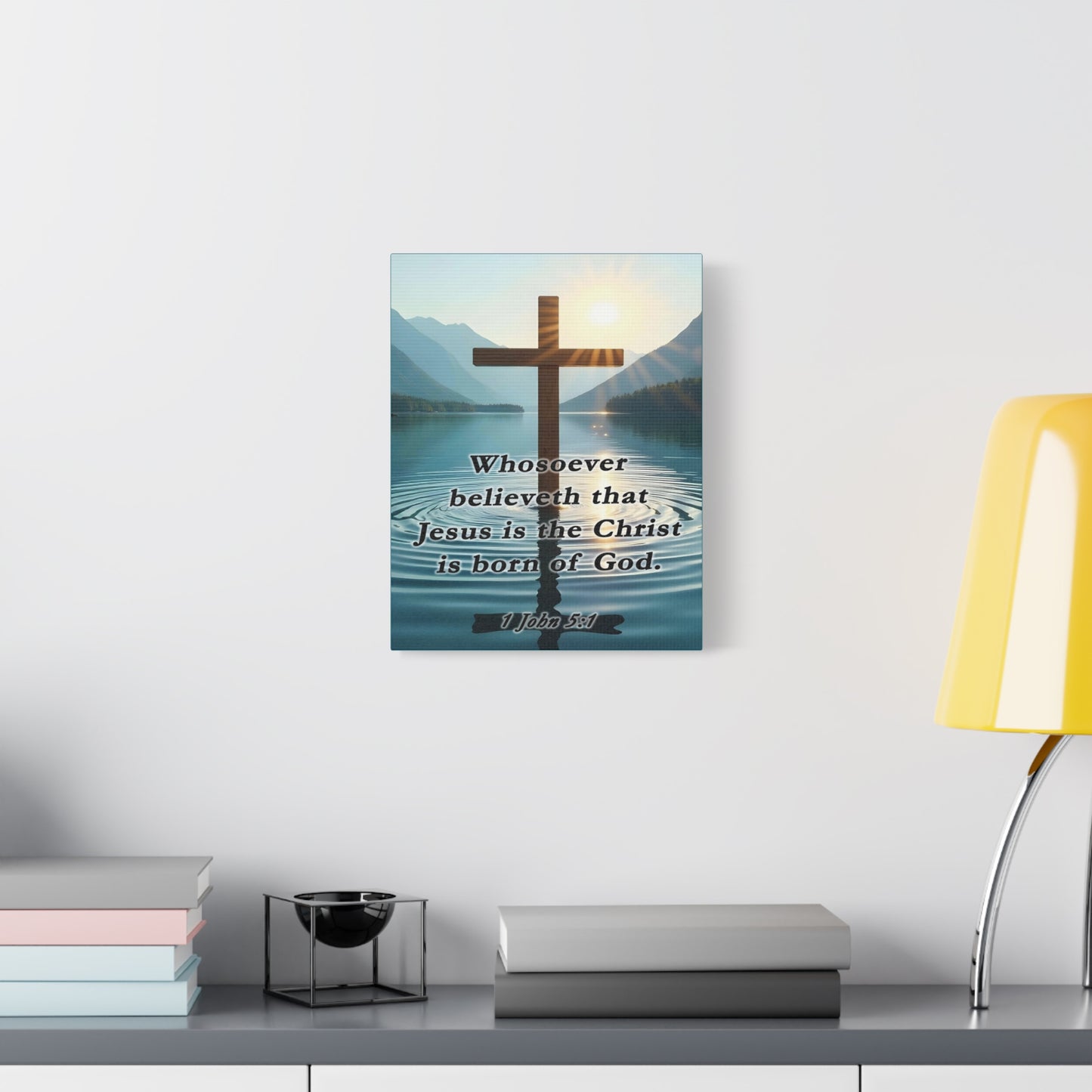 Scripture Walls 1 John 5:1 Jesus is The Christ Bible Verse Canvas Christian Wall Art Ready to Hang Unframed