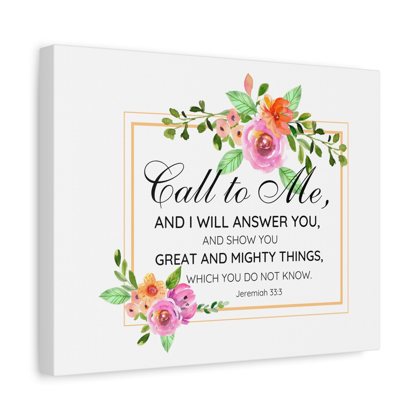Scripture Walls Jeremiah 33:3 Call to Me Bible Verse Canvas Christian Wall Art Ready to Hang Unframed