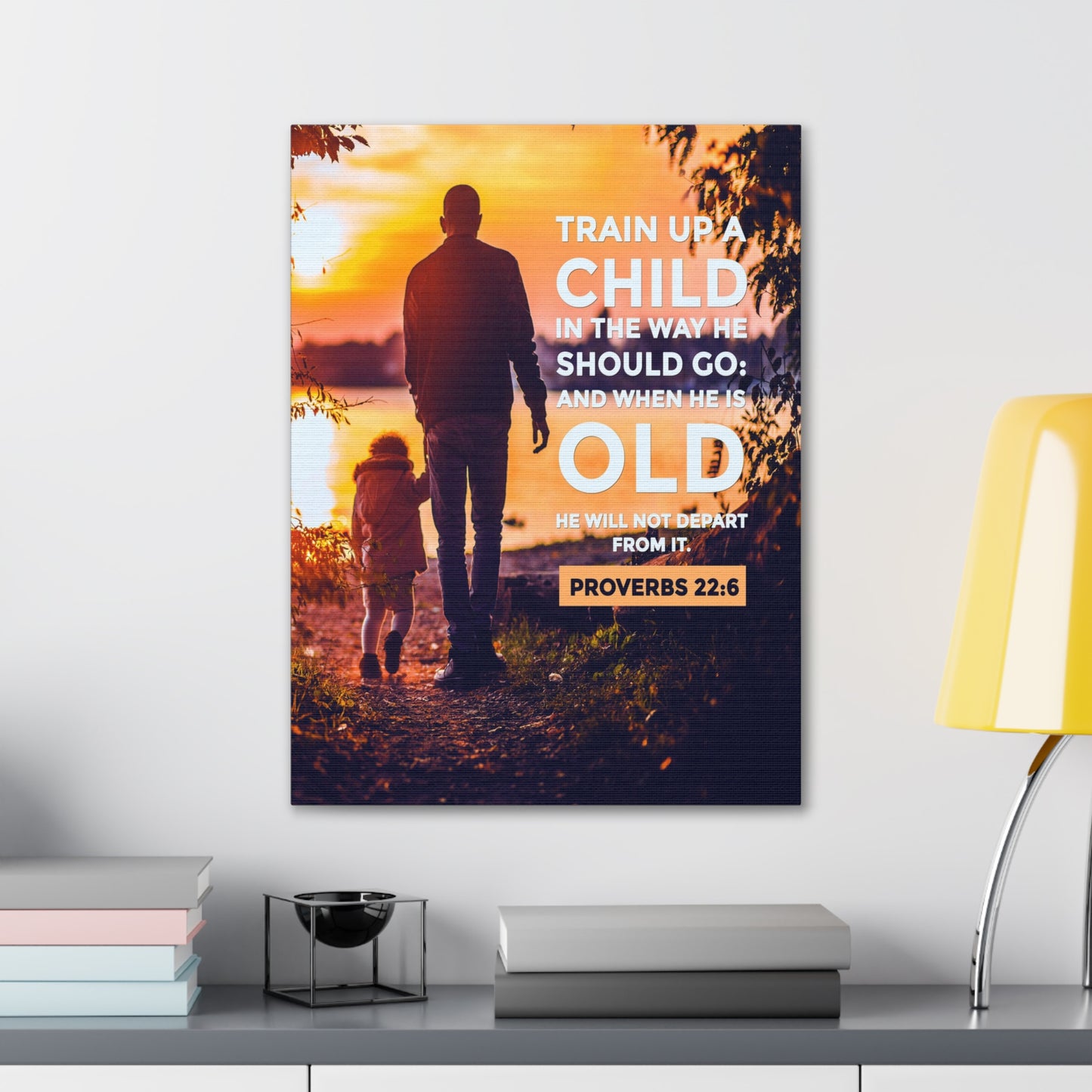 Train Up a Child Proverbs 22:6 Christian Wall Art Bible Verse Print Ready to Hang