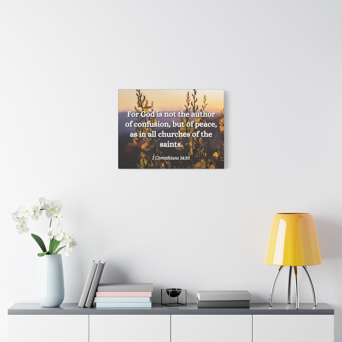 Scripture Canvas The Saints 1 Corinthians 14:33 Christian Wall Art Bible Verse Print Ready to Hang