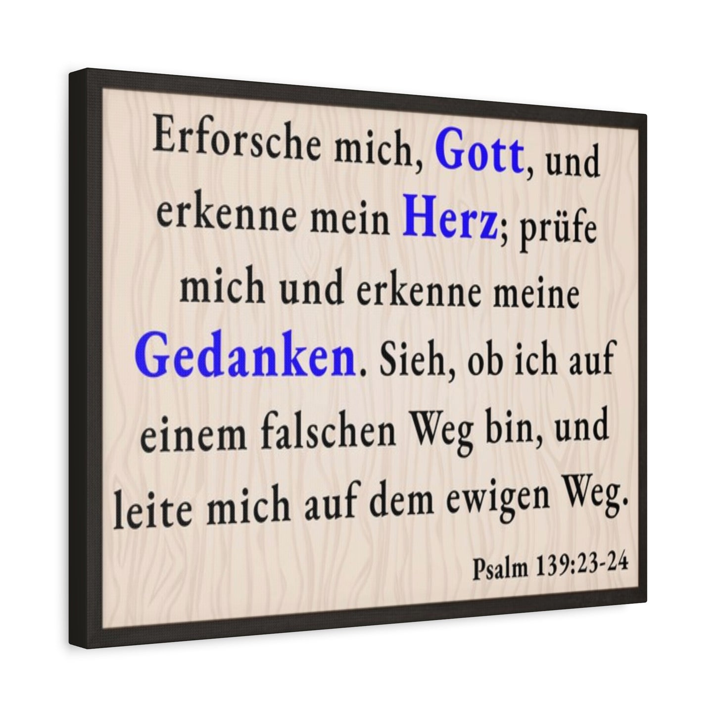 Scripture Walls Psalm 139:23-24 Search Me God German Bible Verse Canvas Christian Wall Art Ready to Hang Unframed