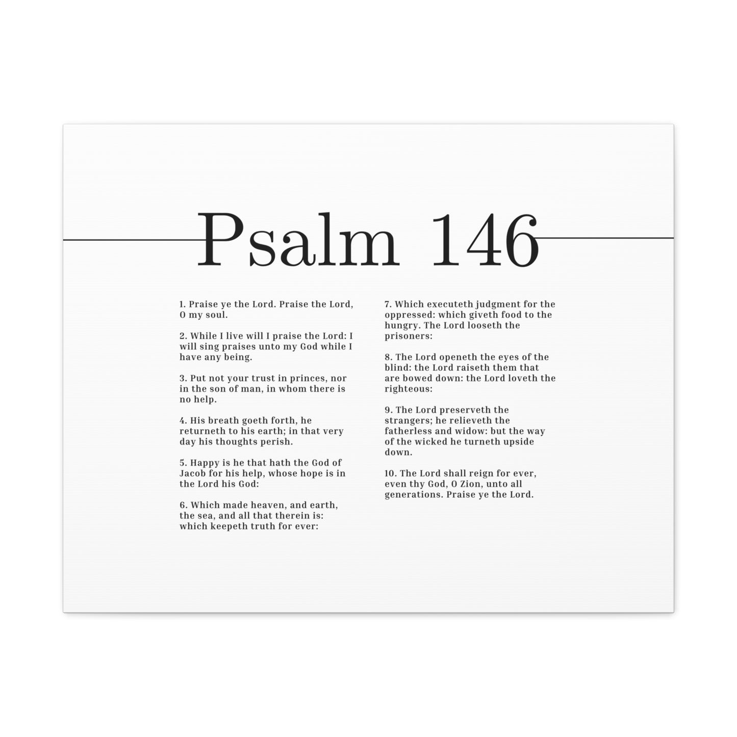 Scripture Canvas The Lord Loveth The Righteous Psalm 146 Christian Wall Art Bible Verse Print Ready to Hang