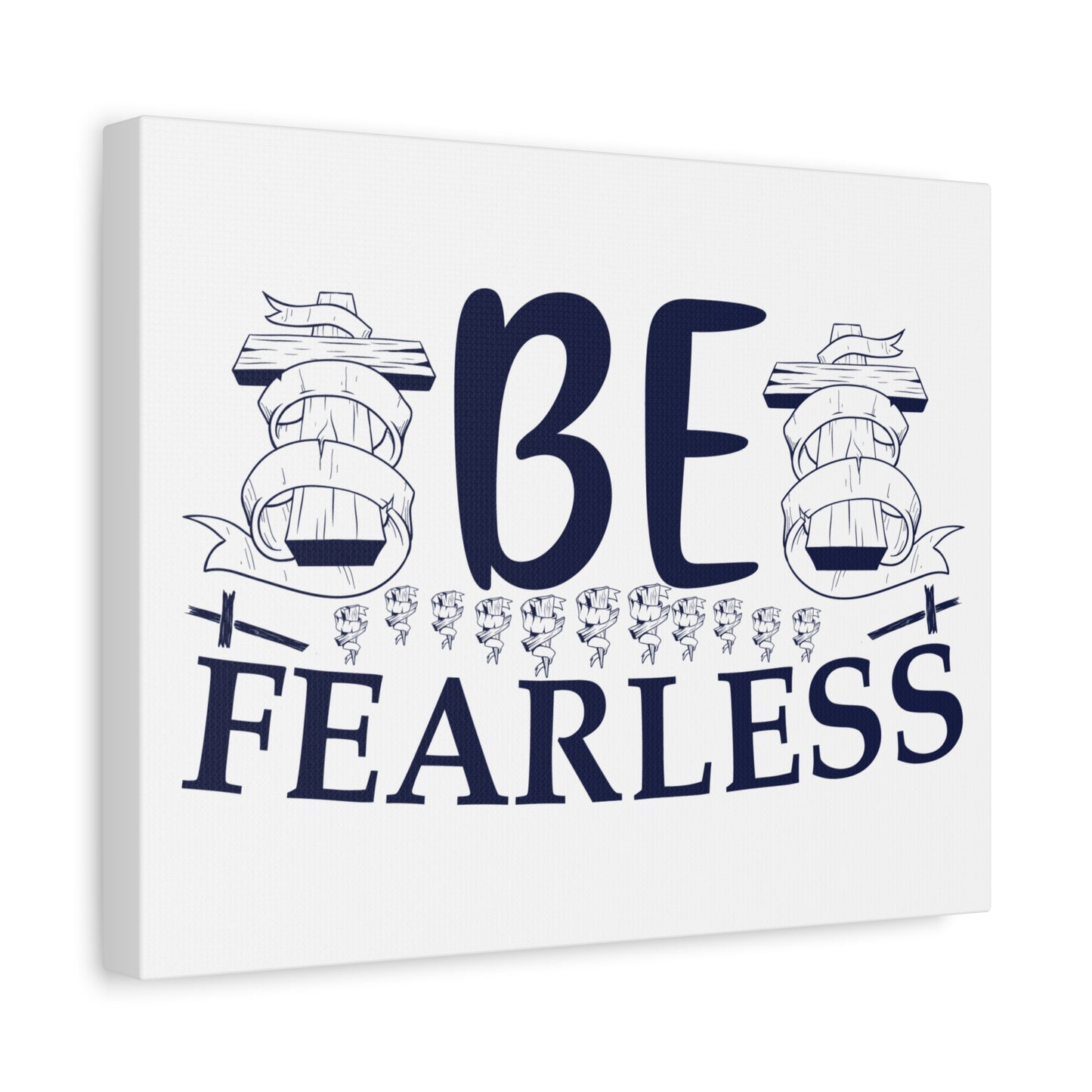 Scripture Canvas Be Fearless Psalm 46:2 Christian Wall Art Print Ready to Hang