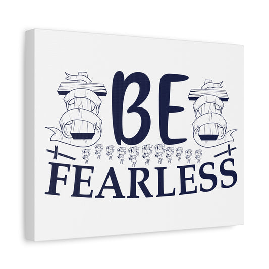 Scripture Canvas Be Fearless Psalm 46:2 Christian Wall Art Print Ready to Hang