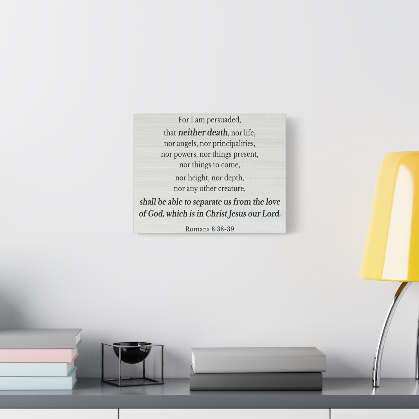 Scripture Walls Romans 8:38-39 Nothing Can Separate Us Bible Verse Canvas Christian Wall Art Ready to Hang Unframed