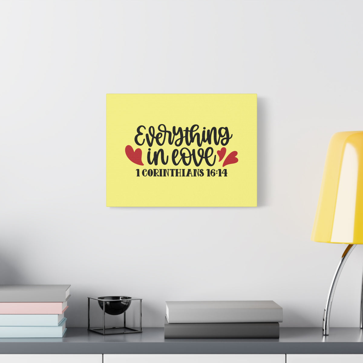 Scripture Canvas In Love 1 Corinthians 16:14 Christian Wall Art Bible Verse Print Ready to Hang