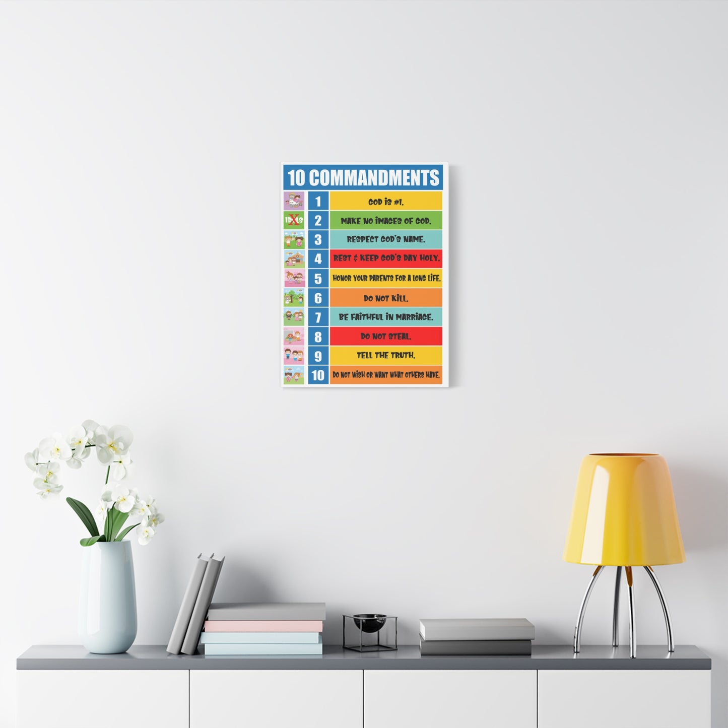 10 Commandments Christian Home Decor Scripture Art