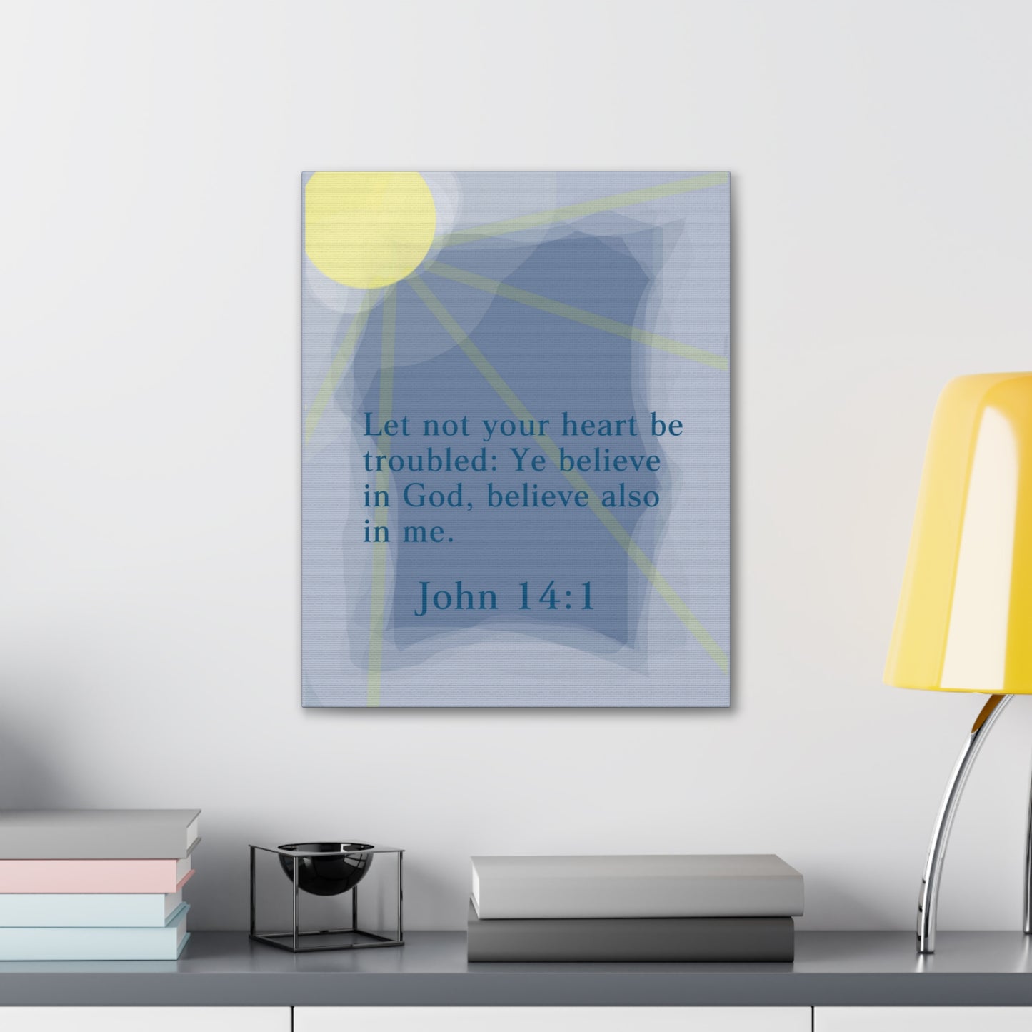Ye Believe In God John 14:1 Bible Verse Canvas Christian Wall Art Ready to Hang