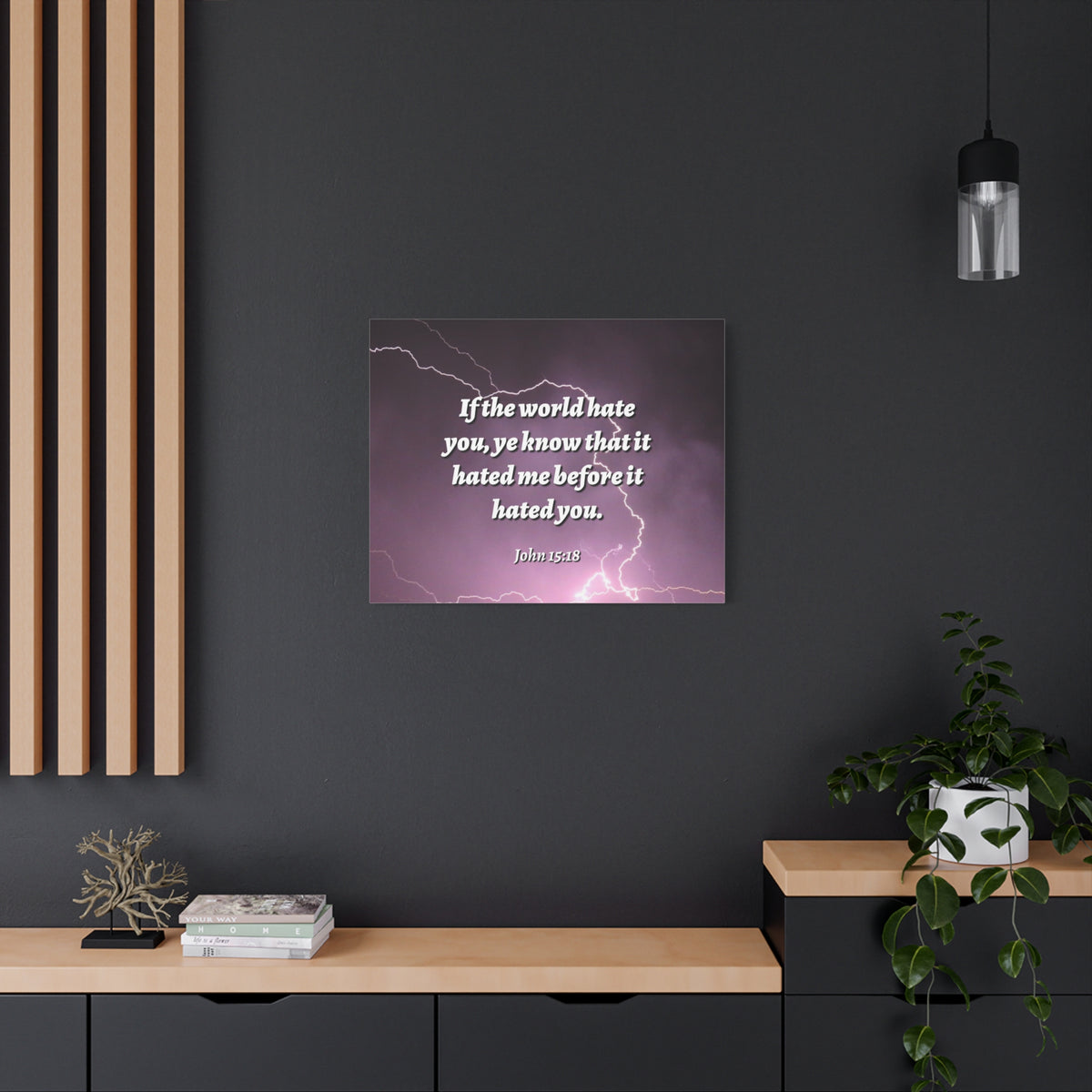Scripture Canvas The World John 15:18 Christian Wall Art Bible Verse Print Ready to Hang