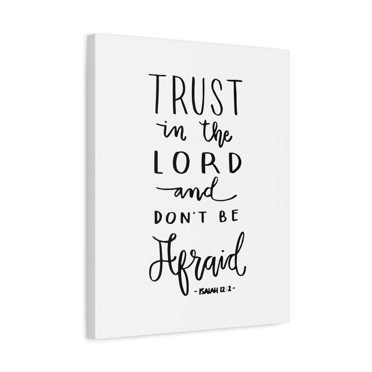 Scripture Canvas Trust In The Lord Isaiah 12:2 Christian Wall Art Bible Verse Print Ready To Hang