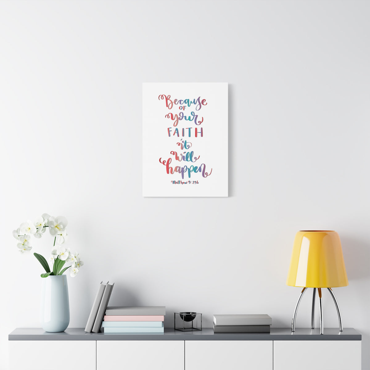Scripture Canvas It Will Happen Matthew 9:29 Christian Wall Art Bible Verse Print Ready to Hang