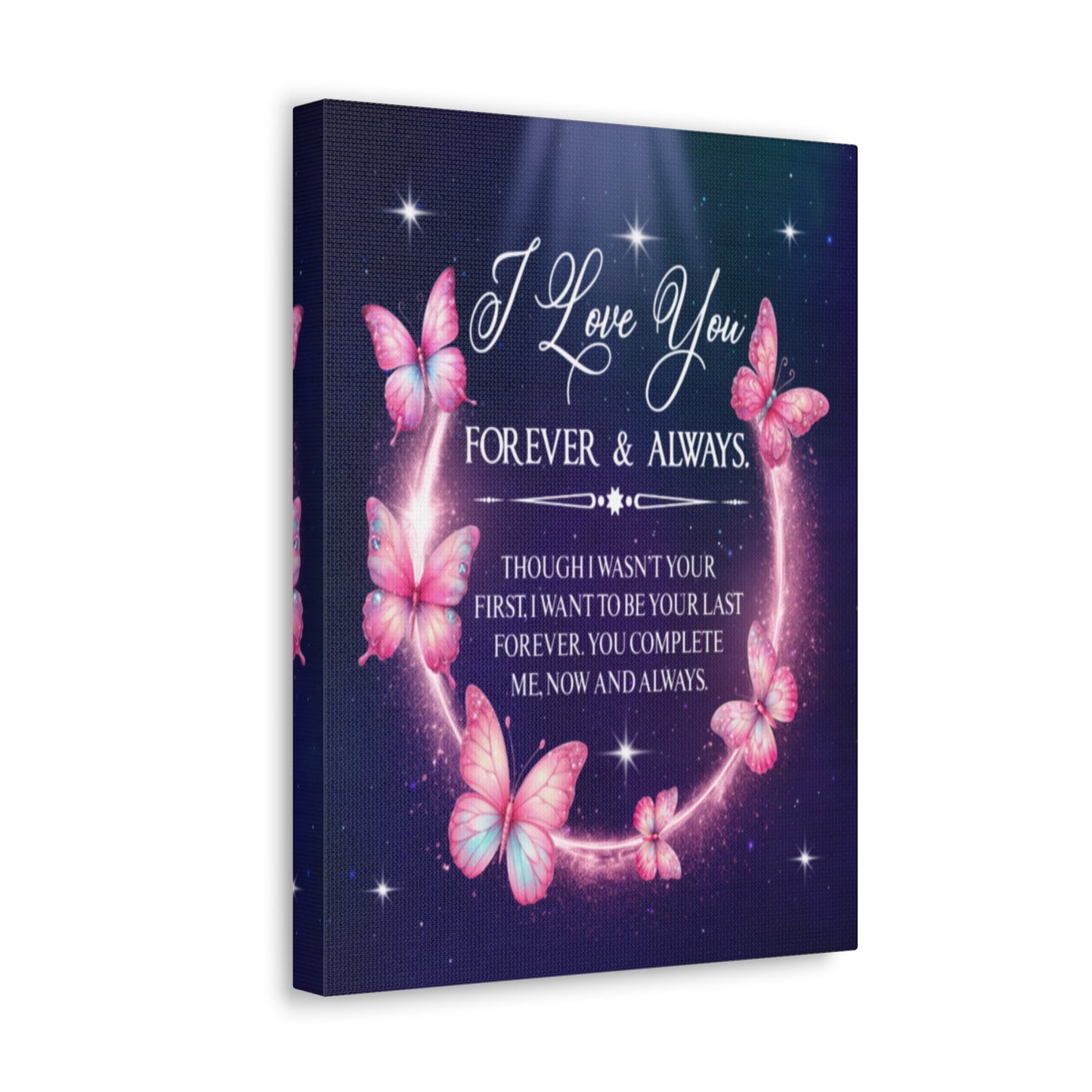 To My Wife Forever & Always Butterfly Canvas Wall Art – Romantic Gift for Eternal Love